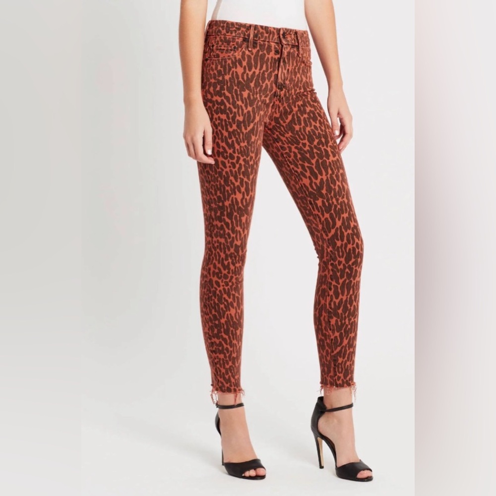 Mother High Waisted Looker Ankle Fray Jeans Animal Attraction Sz 25